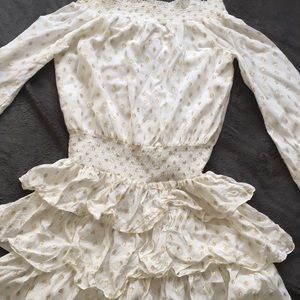 Michael Kors White and gold polka dot dress